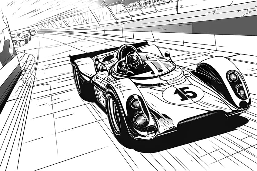 Race Car Coloring Page 07