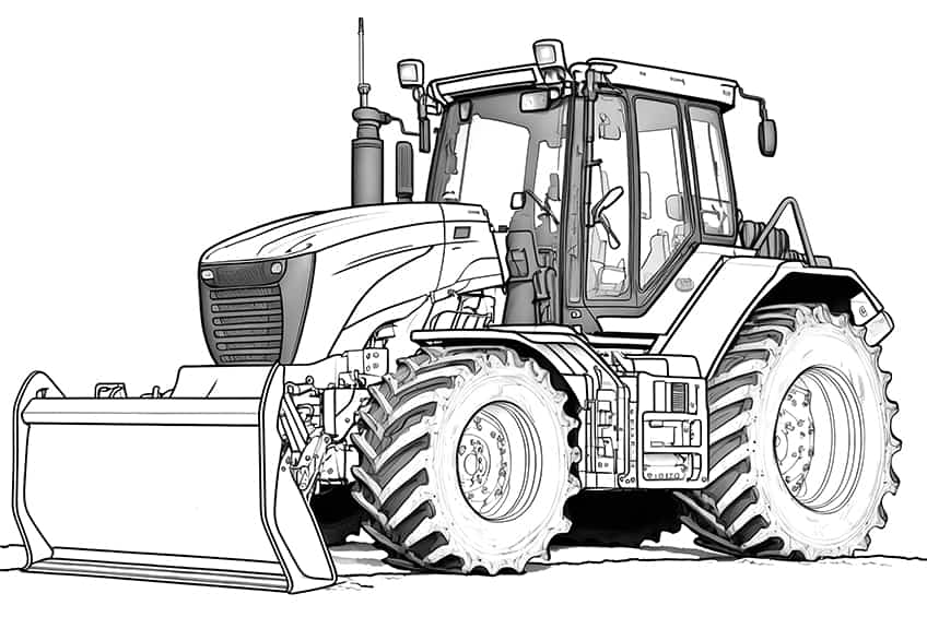 backhoe loader tractor coloring pages