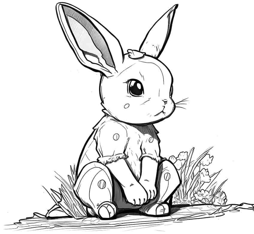 comic bunny coloring pages
