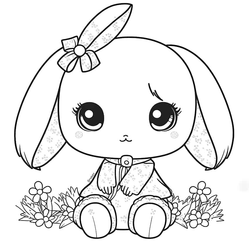 rabbit coloring book pages