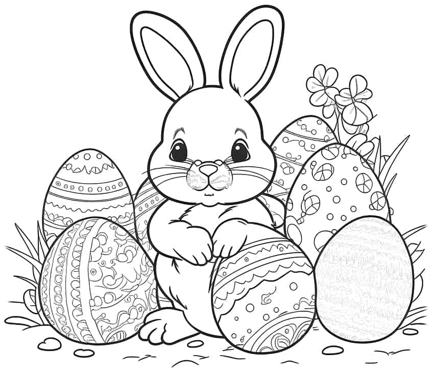 easter bunny coloring page