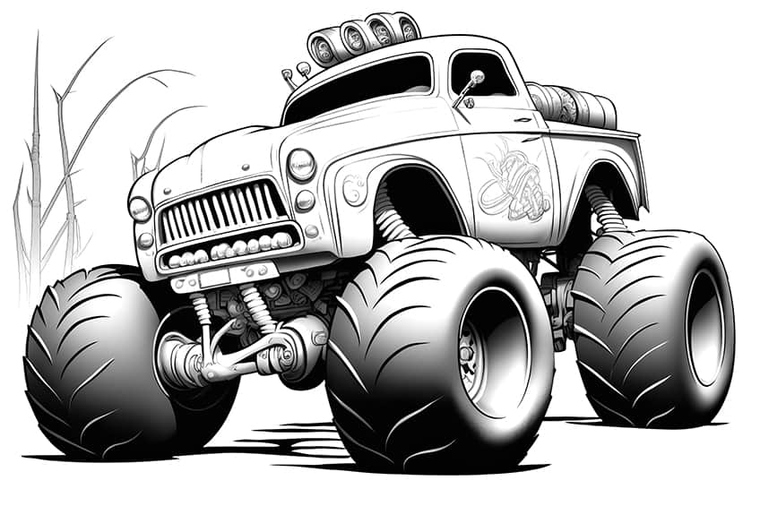 el toco loco monster truck coloring sheet