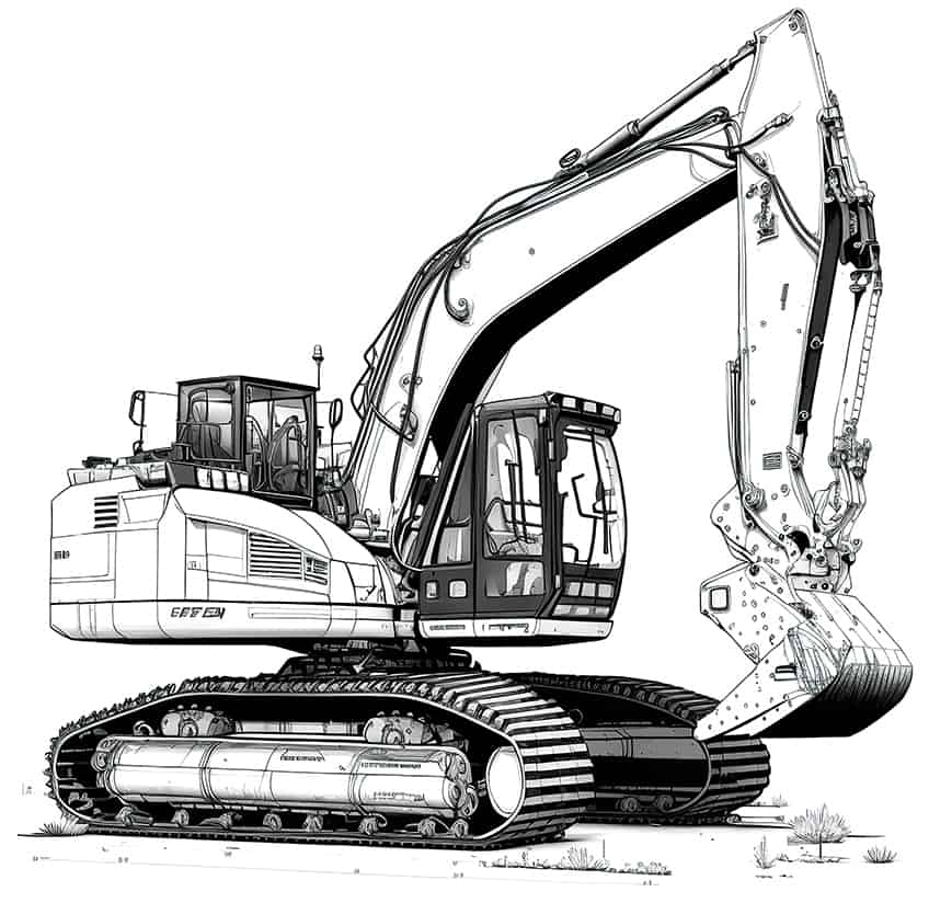 excavator coloring page 01