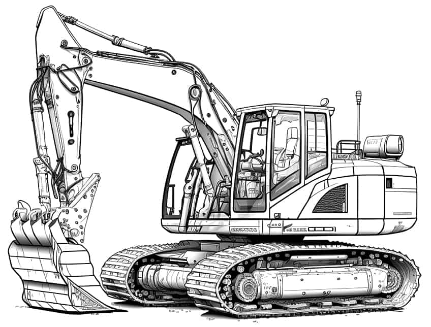 excavator coloring page 07