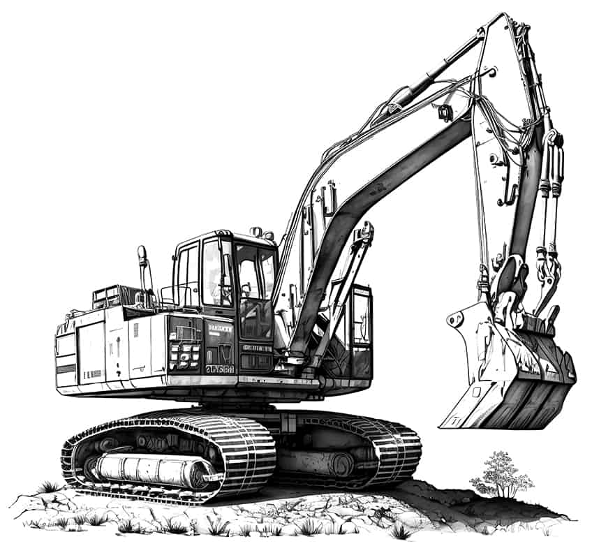 excavator coloring page 08
