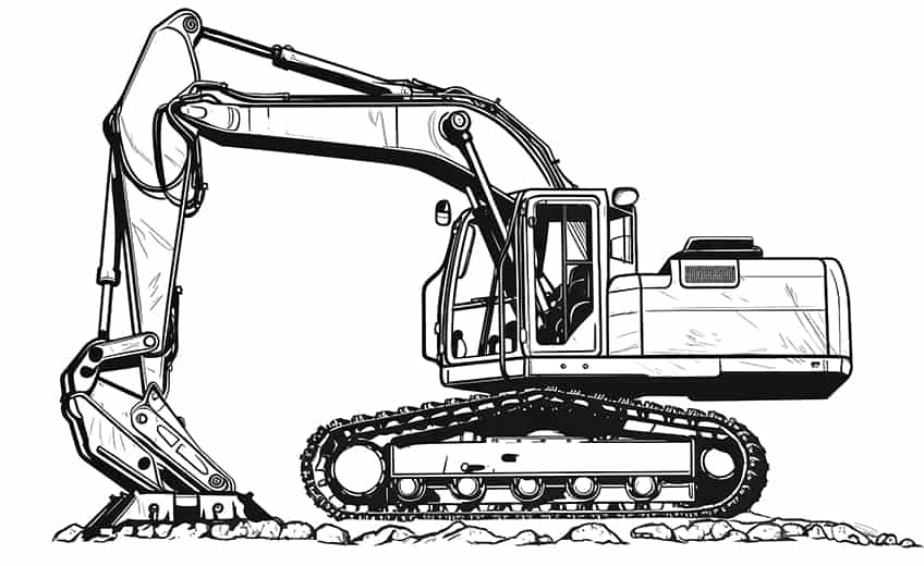 excavator coloring page 10