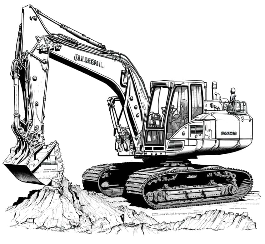excavator coloring page 12