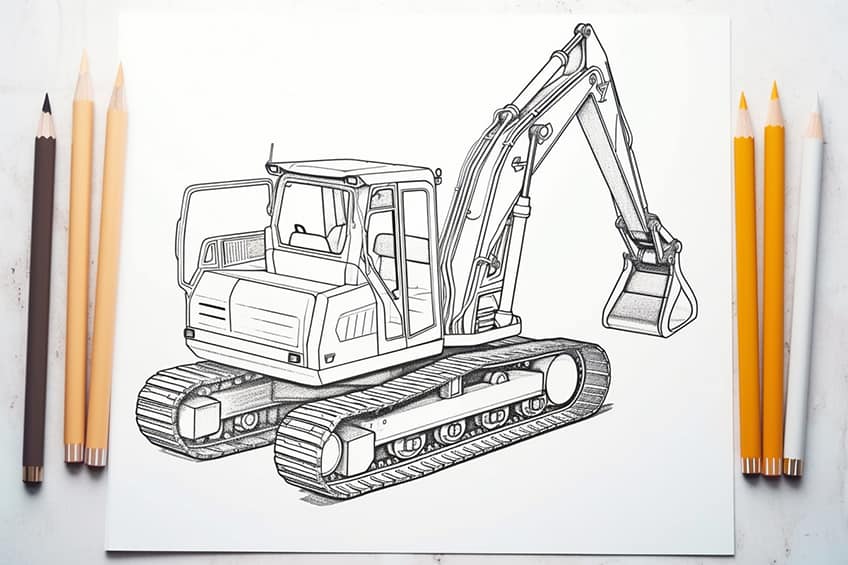 excavator coloring pages