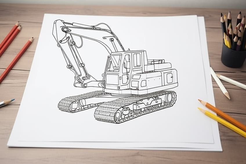 excavator coloring pages