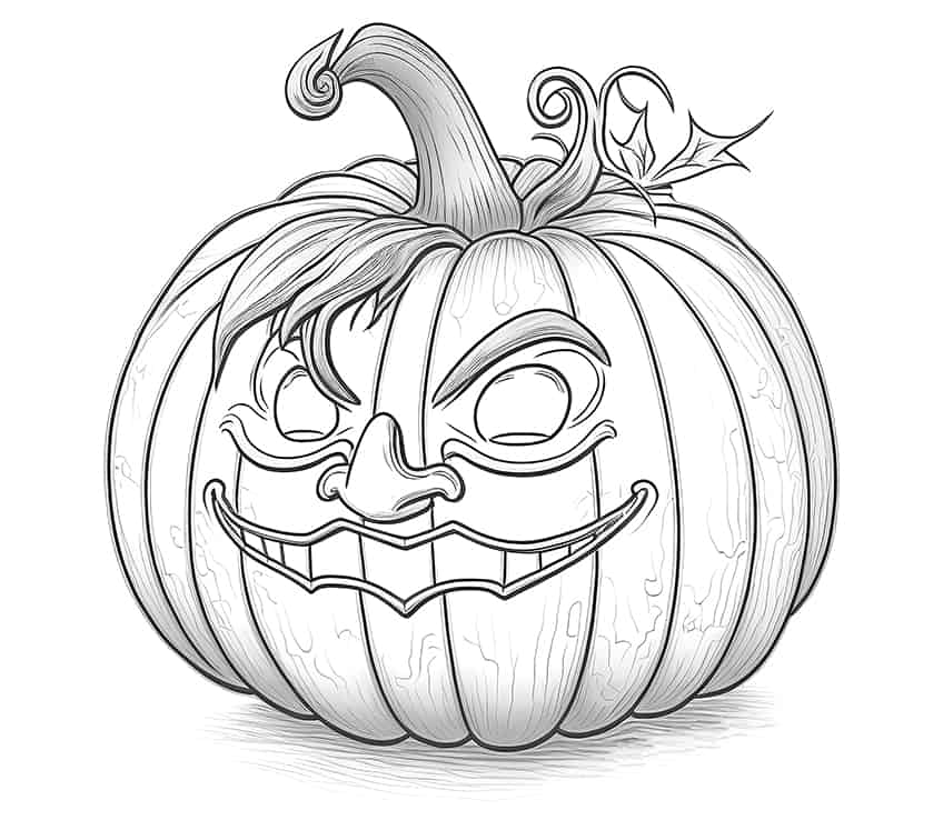 goofy pumpkin coloring page