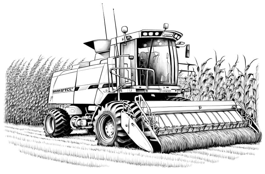 harvester tractor coloring page