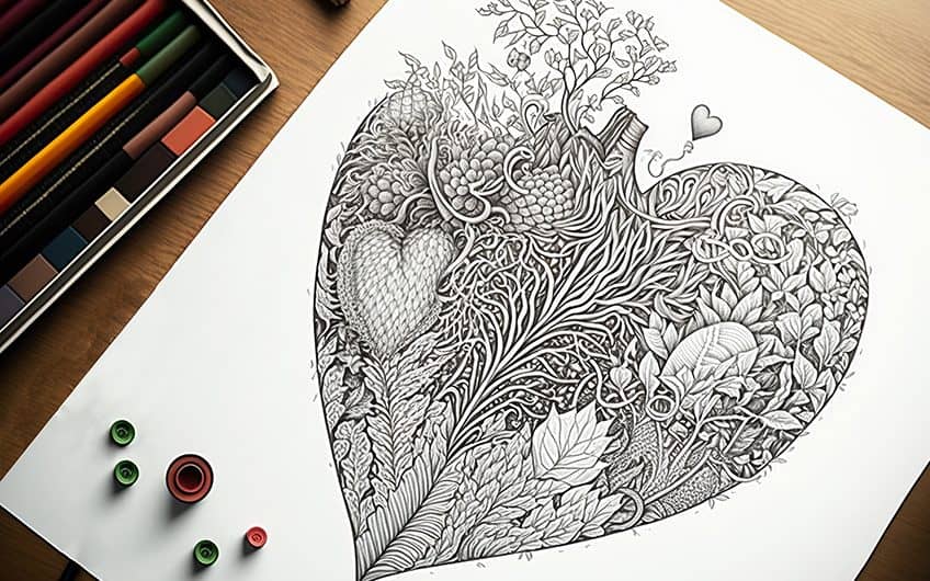 broken heart coloring pages to print