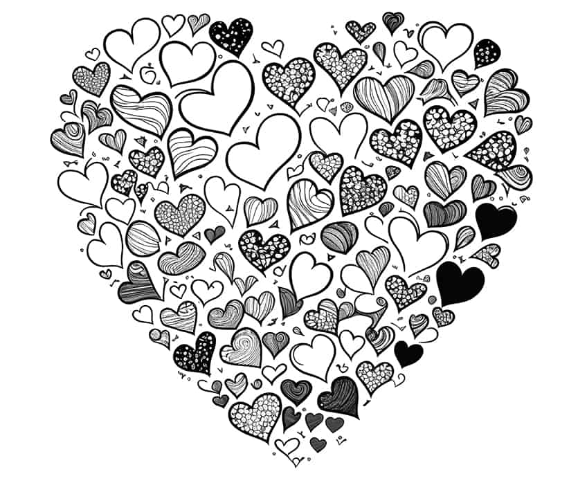 printable heart coloring pages