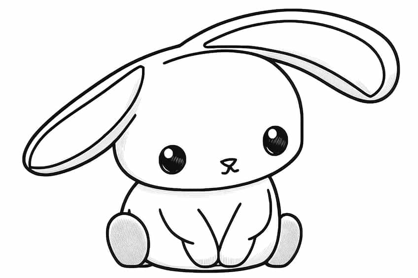 Free rabbit drawing to print and color - Rabbits & Bunnies Kids Coloring  Pages