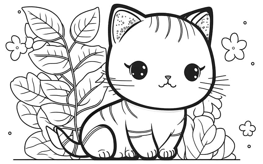 kawaii coloring  Animal coloring pages, Cat coloring page, Cute coloring  pages