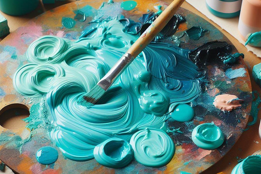 mixing turquoise color