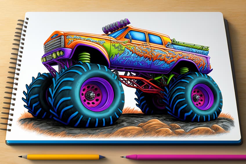 monster truck coloring page