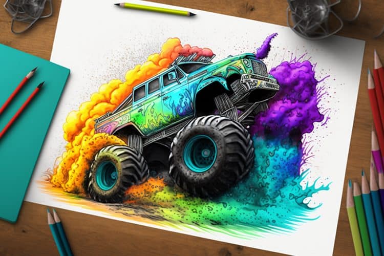 Monster Truck Coloring Pages - 12 New Monster Truck Printables