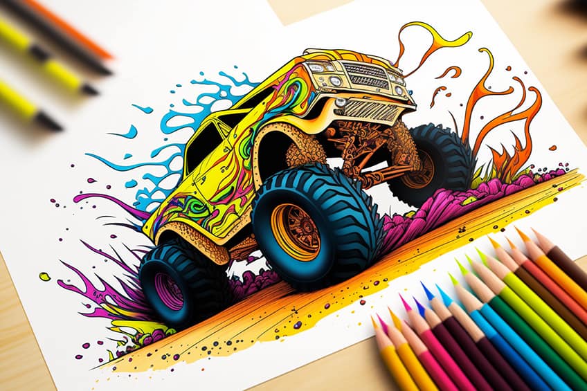 monster truck coloring sheets