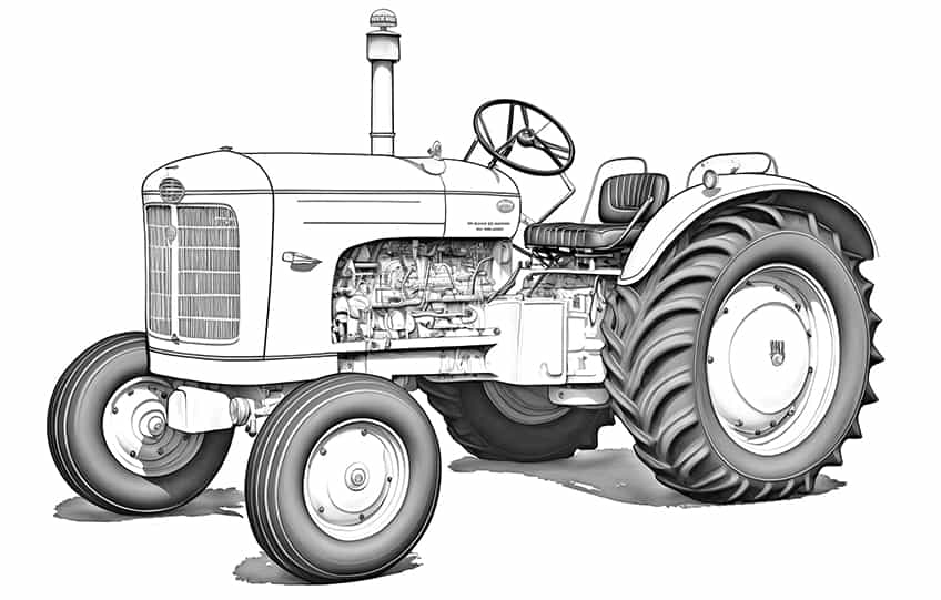 porsche tractor coloring pages