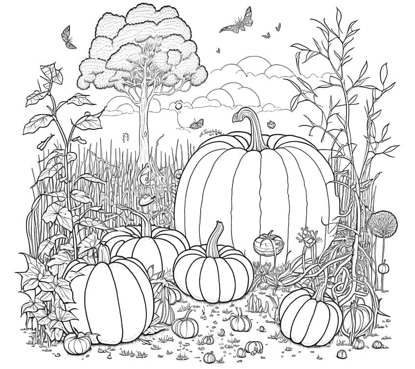 Pumpkin Patch Coloring Pages Free Printable