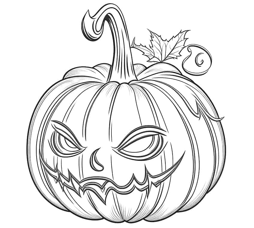 pumpkin with face coloring page