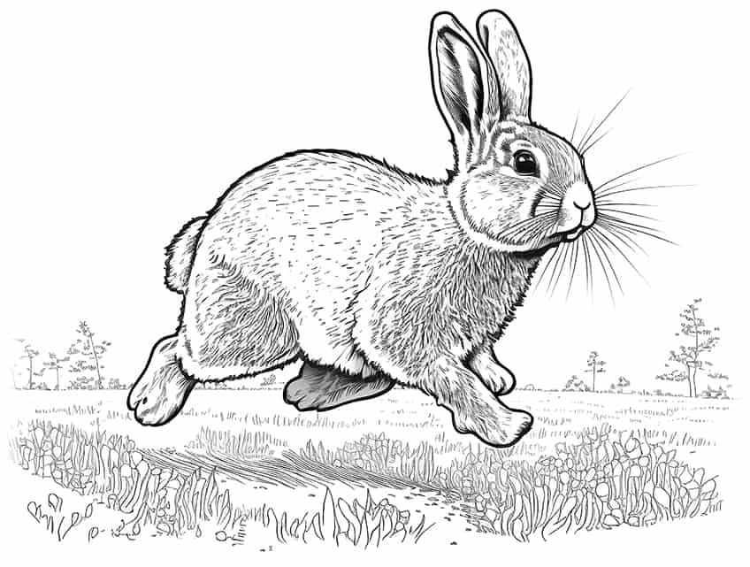 running bunny coloring pages