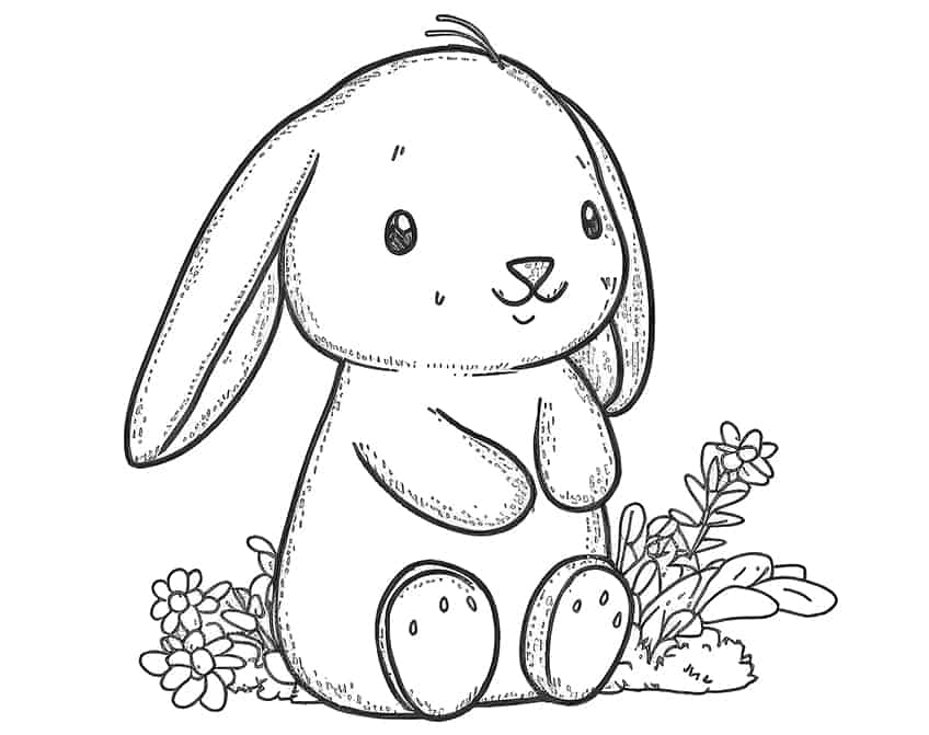 rabbit coloring book pages