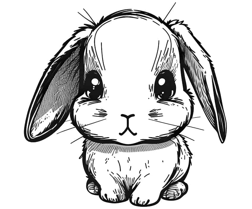 sweet comic bunny coloring pages