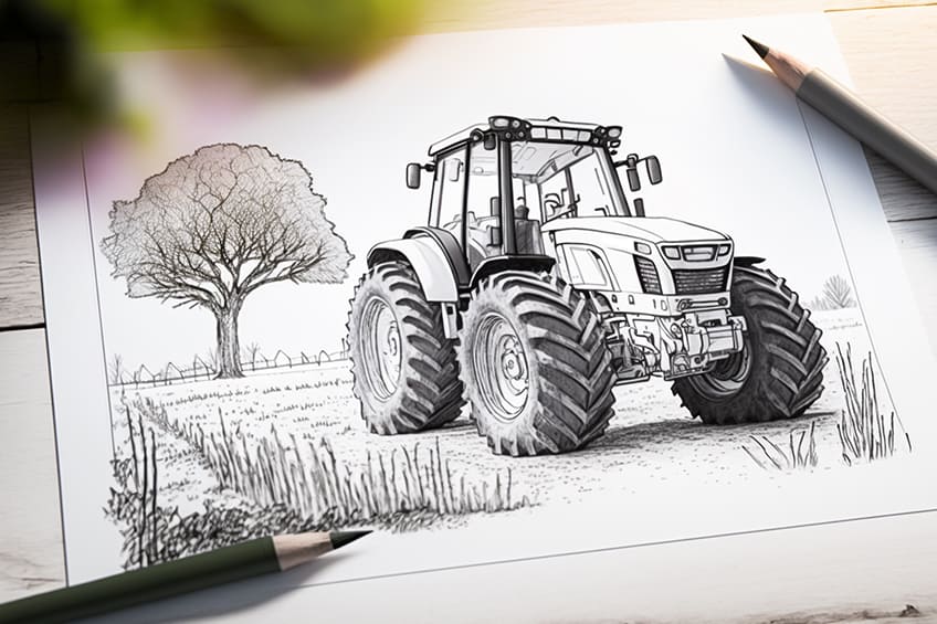 Modern Tractor coloring page  Free Printable Coloring Pages