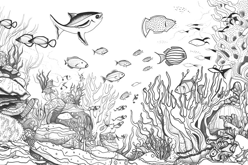 undersea coloring page