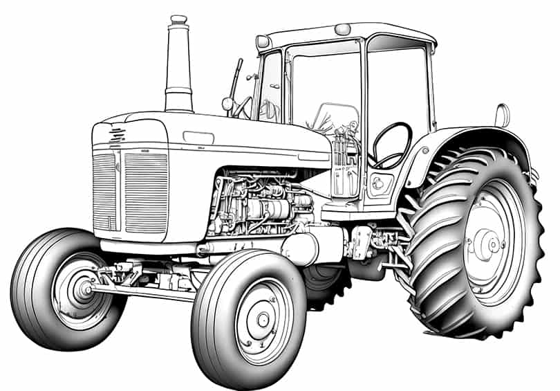v8 tractor coloring pages
