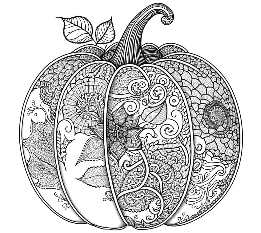 zentangle pumpkin coloring page