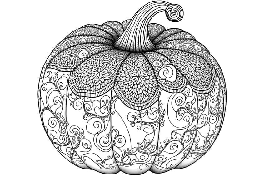 zentangle pumpkin coloring sheet