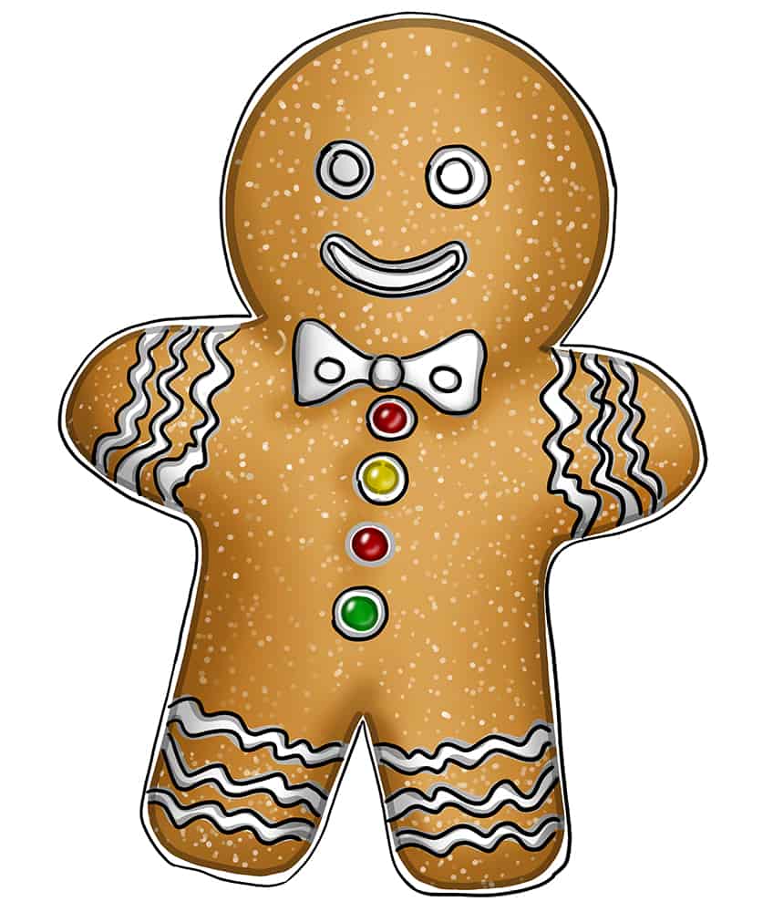 Gingerbread Man Drawing 17