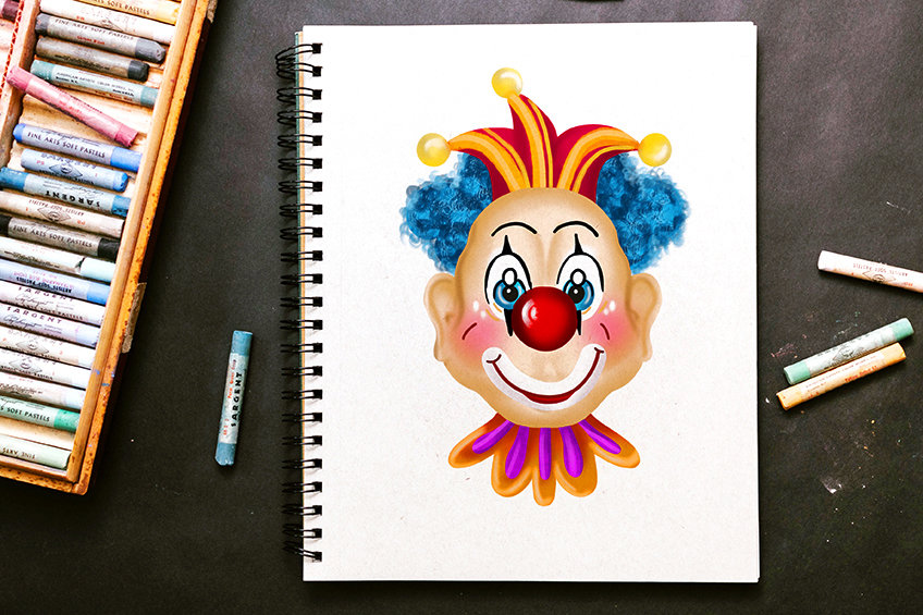 Halloween Evil Clown Face Drawing by Kanig Designs - Fine Art America