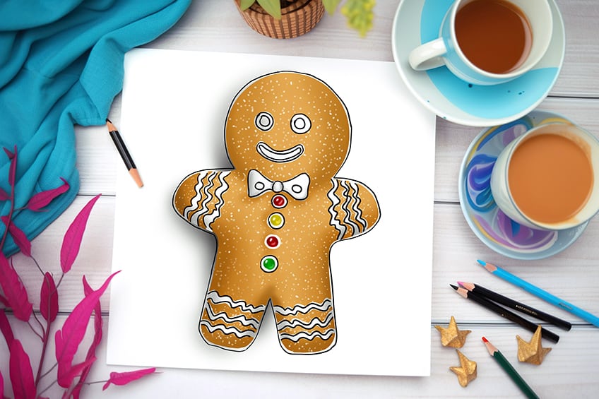 How to Draw a Gingerbread Man