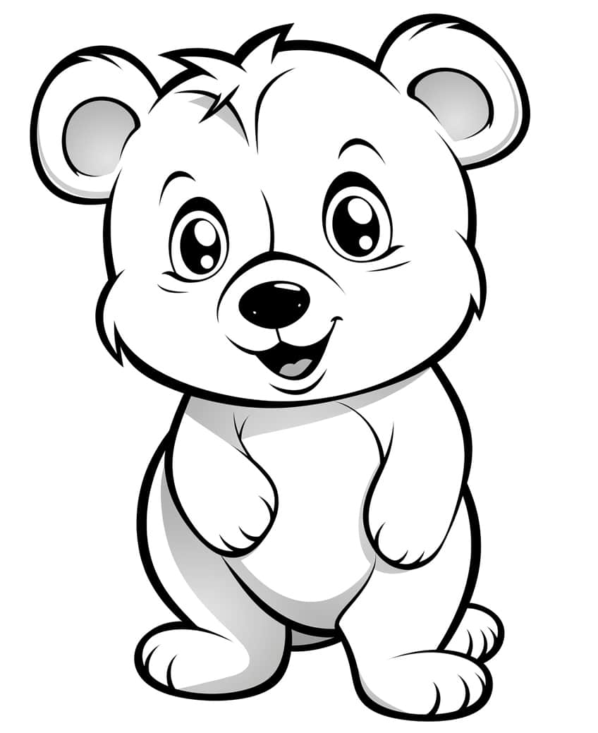 cute animal coloring page 02