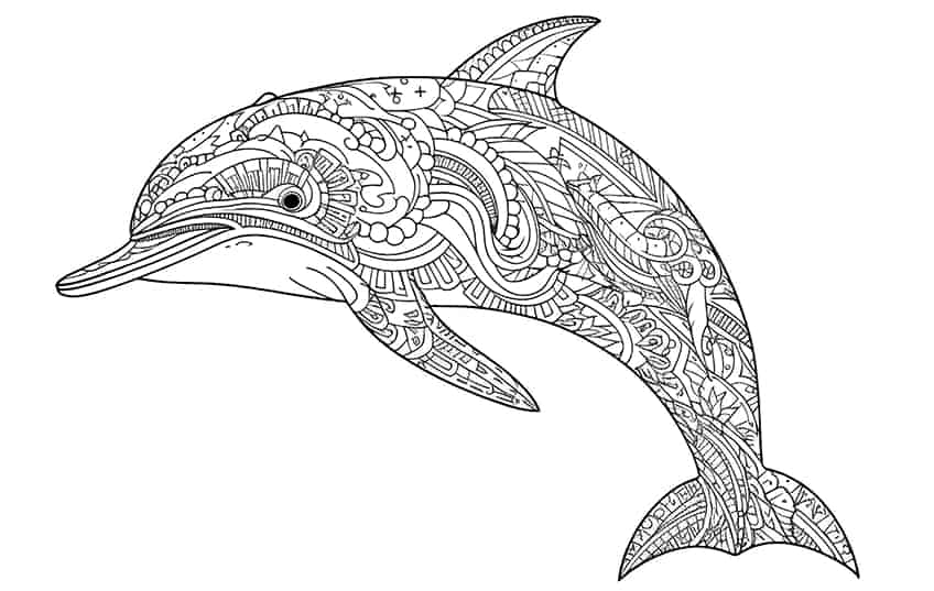 dolphin coloring page 06
