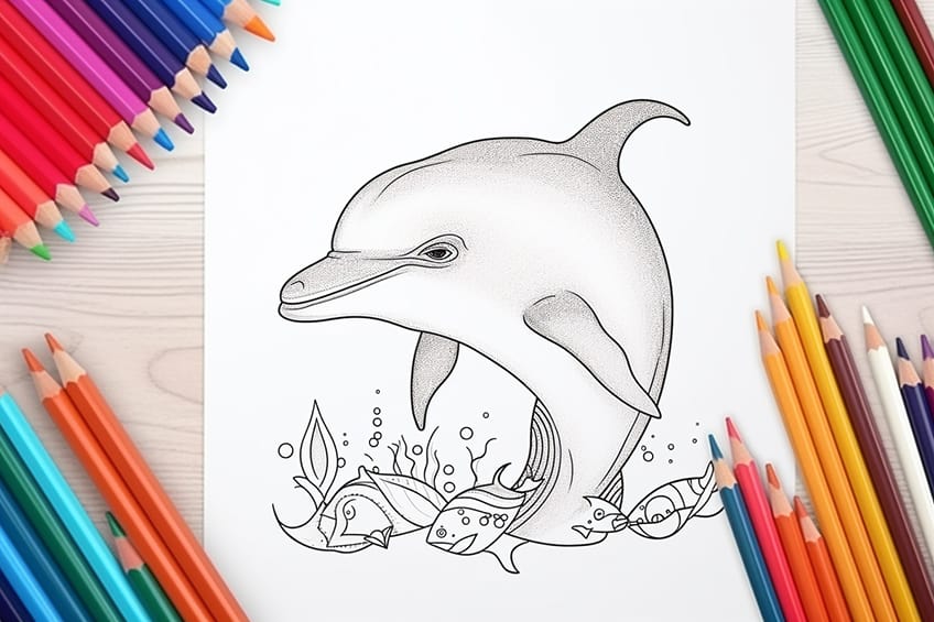 dolphin coloring sheets