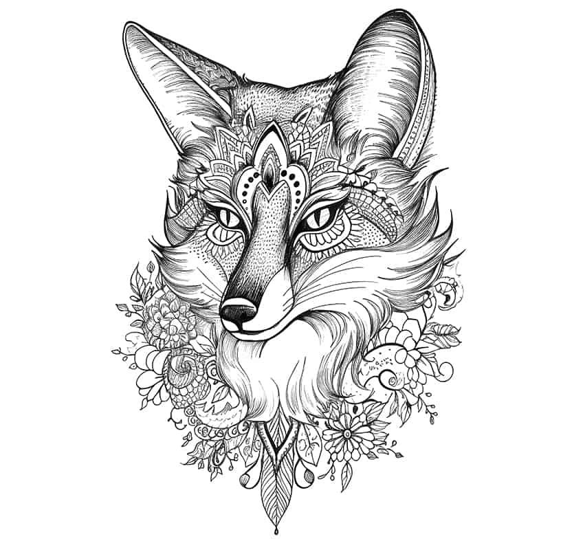 fox coloring page 01