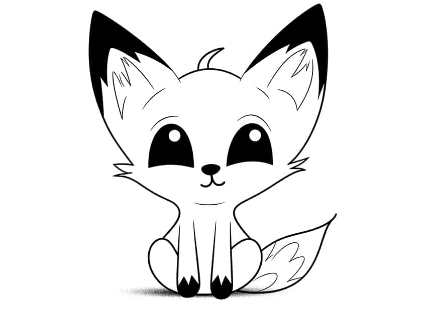 fox coloring page 02