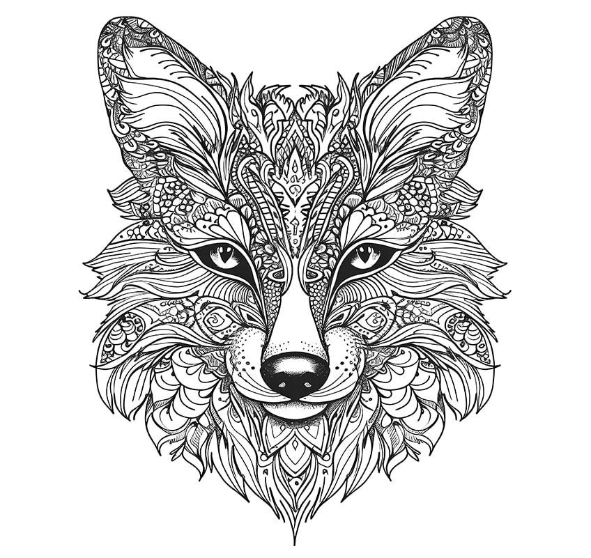 fox coloring page 08
