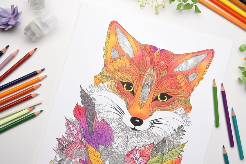 fox coloring sheets