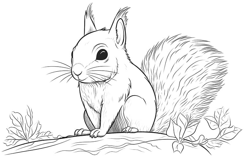 squirrel coloring page 02