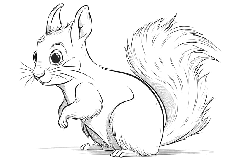 squirrel coloring page 03
