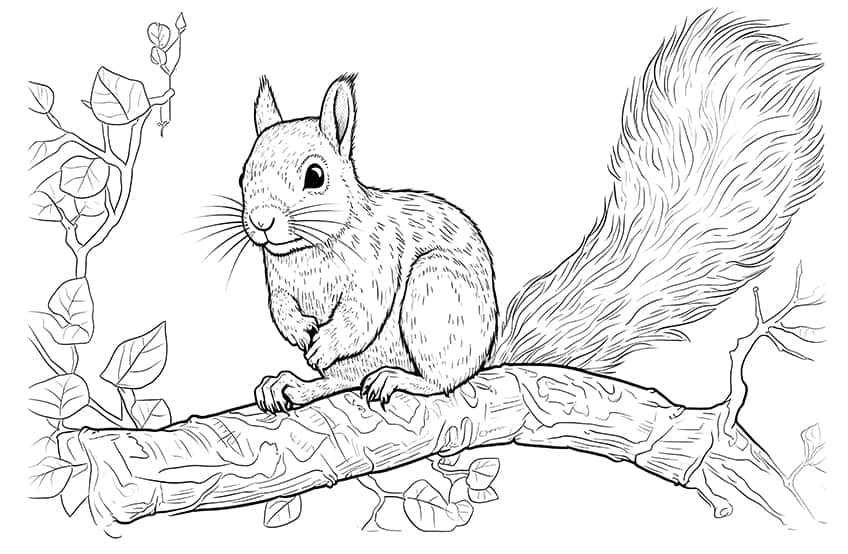 squirrel coloring page 06