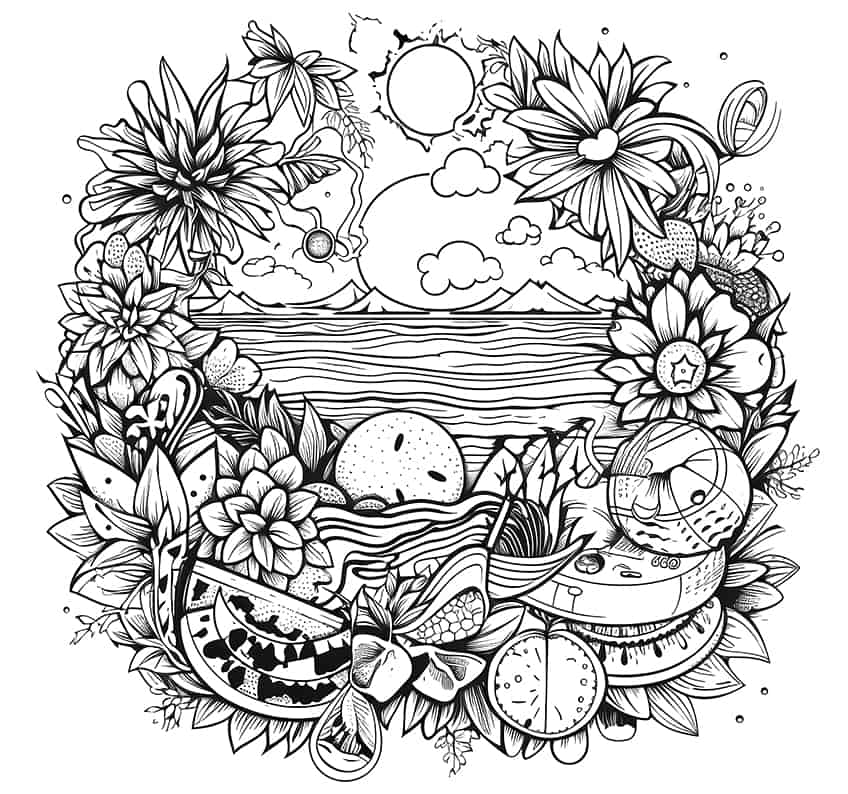 summer coloring page 05