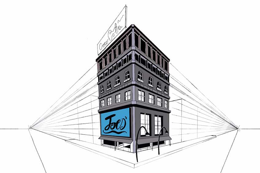 How to Draw a Building in 2-Point Perspective: Step by Steps 