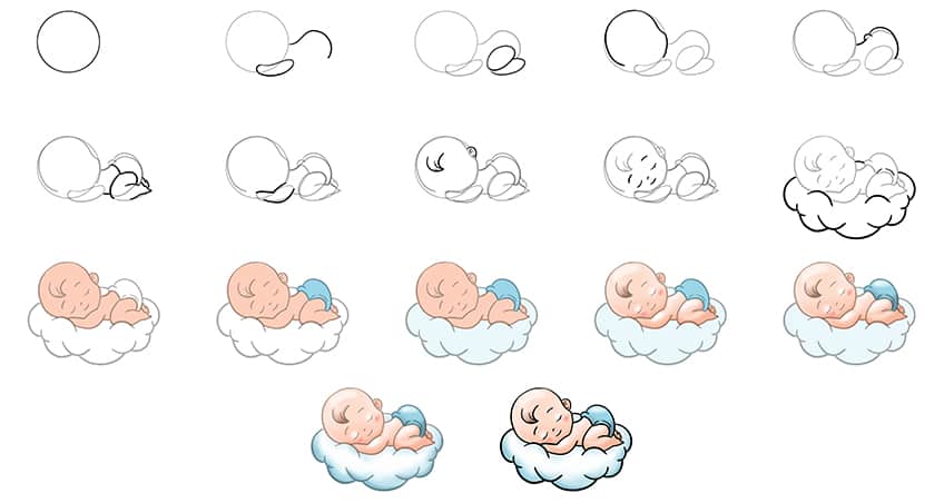 Drawing a Baby Collage